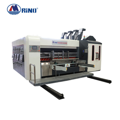 PLC Automatic 2 Color Carton Box Flexo Printing Machine With Die Cutter Slotter